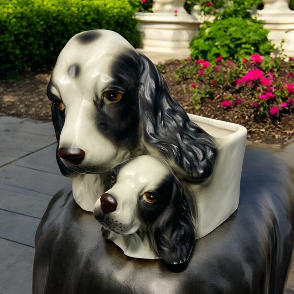 1960s Napcoware 8953 Ceramic Cocker Spaniel Dogs Planter – MCM Japan - Picture 1 of 9